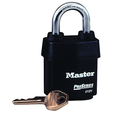 Master Lock Weather Tough Padlocks, 7/16 in Diam., 1 3/8 in L X 7/8 in W (6 EA / BX)