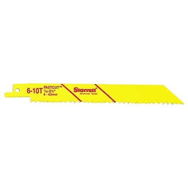 L.S. Starrett HSS Bi-Metal Reciprocating Saw Blades,  24 TPI, Wood; Plastic; Most Metals (5 EA / PKG)