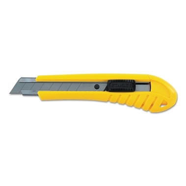 Stanley Standard Snap-Off Knife, 18 mm Steel Blade, Plastic Handle, Yellow (1 EA / EA)