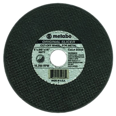 Metabo Slicer Cutting Wheel, 6 in Dia, 1/16 in Thick, 36 Grit Aluminum Oxide (50 EA / BX)