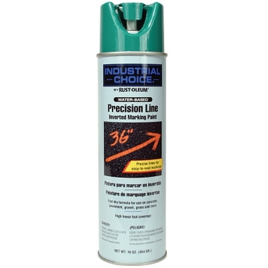 Rust-Oleum Industrial Choice M1600/M1800 System Precision-Line Inverted Marking Paint, 17 oz, APWA Safety Green, M1800 Water-Based (12 CN / CS)