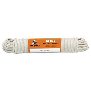 Samson Rope Interlocked Sash Cord, 3,100 lb Capacity, 100 ft, Cotton, White (1 EA / EA)