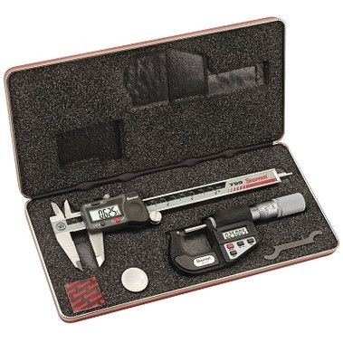 L.S. Starrett Electronic Caliper & Micrometer Sets, Inch/Metric, Includes Case, 734XFL-1 Micrometer, 799A-6/150 Caliper (1 ST / ST)