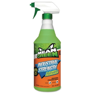 Mean Green Industrial Strength Cleaner & Degreaser, 32 oz, Trigger Spray Bottle, Mild Odor (12 BO / CA)