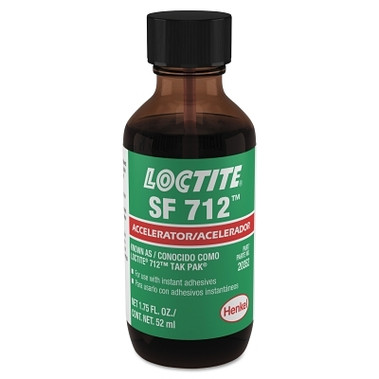 Loctite 712 Tak Pak Accelerator, 1 3/4 oz, Bottle, Clear/Amber (20 BTL / CS)