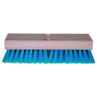 Magnolia Brush Deck Scrub Brushes, 10 in Hardwood, 1 3/4 in Trim L, XStiff Blue Crimped Poly (12 EA / CTN)