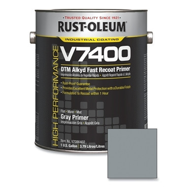 Rust-Oleum High Performance V7400 System Fast Recoat Primers, 1 gal Tin, Gray (2 CN / CA)