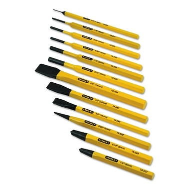 Stanley 12 Pc Cold Chisel and Punch Set, 3 Cold Chisels, 9 Punches (1 EA / EA)