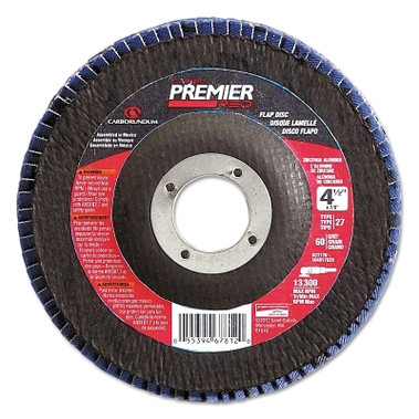 Carborundum Premier Red Zirconia Alumina Type 27 Flap Discs, 7 in, 36 Grit, 5/8 in Arbor (5 EA / PK)