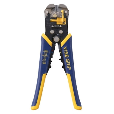Irwin VISE-GRIP Self-Adjusting Wire Stripper, 8 in, 10-24 AWG, Blue/Yellow Handle, Cushion Grip (1 EA / EA)