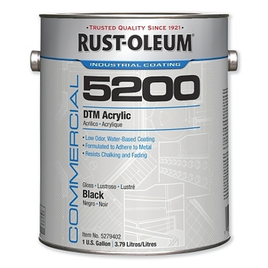 Rust-Oleum Commercial 5200 System DTM Acrylics, Black, High Gloss (2 CN / CA)