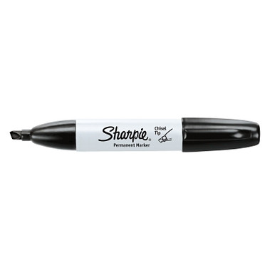 Sharpie Chisel Point Permanent Marker, Black, 5.3 mm Tip Size (6 ST / BX)