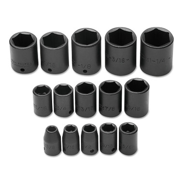 Proto Torqueplus 15 Pc Impact Socket Sets, 1/2 in, 6 Point (1 SET / SET)