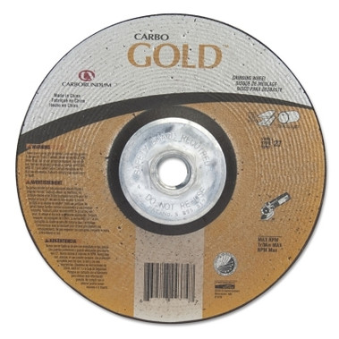 Carborundum Gold Aluminum Oxide, Type 27, 5 in Diameter, 1/4 in Thick, 5/8-11 in Arbor, 24 Grit (20 EA / PK)