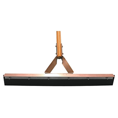 Magnolia Brush Non-Sparking Floor and Driveway Squeegee, Curved, 30 in, Black Rubber, Includes Steel Bracketed Handle (6 EA / CTN)