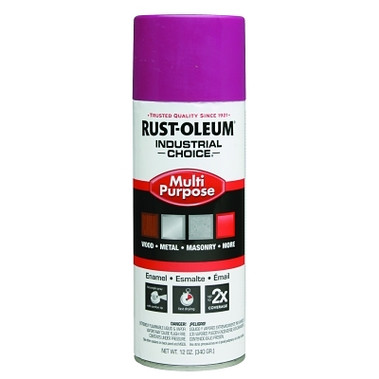 Rust-Oleum Industrial Choice 1600 System Enamel Aerosols,12oz, OSHA Safety Purple, Hi-Gloss (6 CAN / CA)