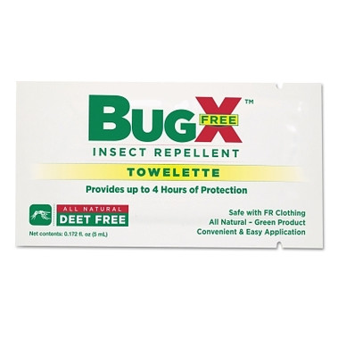 First Aid Only BugX DEET Free Insect Repellent Towelette, 5 mL, 100 per Box (1 EA / CA)