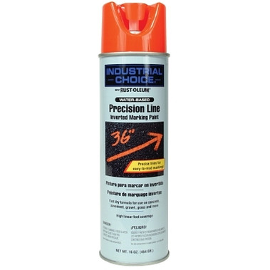 Rust-Oleum Industrial Choice M1600/M1800 System Precision-Line Inverted Marking Paint, 17 oz, Fluorescent Red, M1800 Water-Based (12 CN / CS)