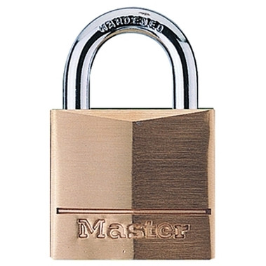 Master Lock No. 160 Solid Brass Padlocks, 11/32 in Diam., 1 1/8 in L X 1 1/4 in W (4 EA / BX)