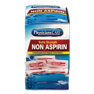 First Aid Only PhysiciansCare Acetaminophen, 500mg, 2 pk/50 pk per Box (1 BX / BX)