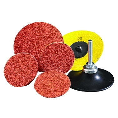 Norton Blaze Speed-Lok TS Coated-Cloth Discs, Ceramic, 3 in Dia., 120 Grit, Type 2 (25 EA / PK)