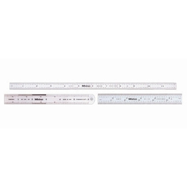 Mitutoyo Series 182 Steel Rulers, 6 in, 16R, Wide, Stainless Steel, Rigid (1 EA / EA)
