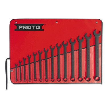 Proto Protoblack Torqueplus Combination Wrench Sets, 14 Piece, 12 Points, Inch, Satin, Black Oxide (1 ST / ST)