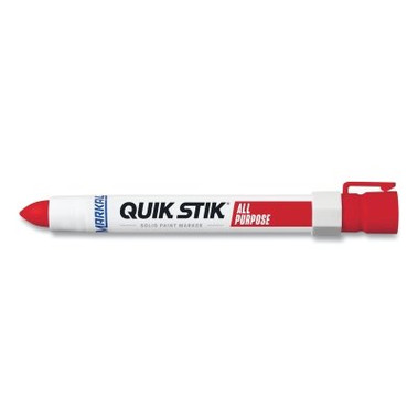 Markal Quik Stik All Purpose Solid Paint Marker, Red, 1/8 in, Bullet (12 EA / BX)