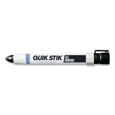 Markal Quik Stik All Purpose Solid Paint Marker, Black, 1/8 in, Bullet (12 EA / BX)
