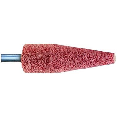 Pferd Series A Steel Edge Mounted Point Abrasive Bit, A38, 1 in Outer dia, 1/4 in Shank dia, 60 Grit, O (10 EA / BOX)