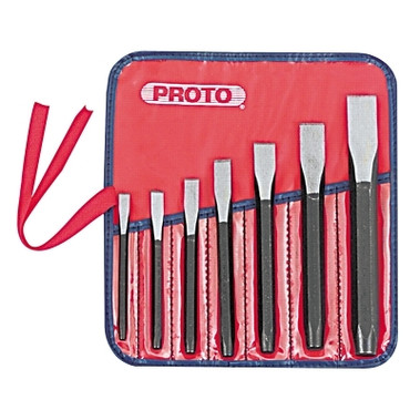 Proto Cold Chisel Sets, 7 Piece, 5/16 in to 7/8 in, Straight, SAE, Pouch (1 ST / ST)