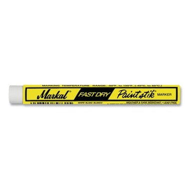 Markal Paintstik Fast Dry Markers, 3/8 in X 4 3/4 in, White (1 EA / EA)