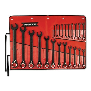 Proto Spline Reversing Combination Ratcheting Wrench, 22 Pc, Metric (1 ST / ST)