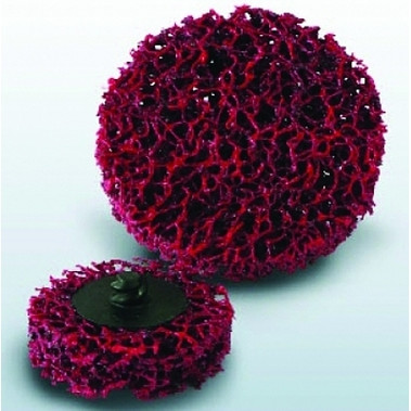 CGW Abrasives EZ Strip Wheels, Non-Woven, Roll On, 3 in, 10,500 rpm, Silicon Carbide, Red (10 EA / BX)