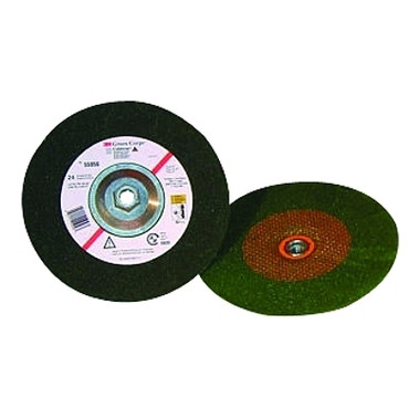 3M Abrasive Green Corps Depressed Center Wheel, 7 in Dia, 1/4 in Thick, 7/8 Arbor, 24 Grit (20 EA / CS)