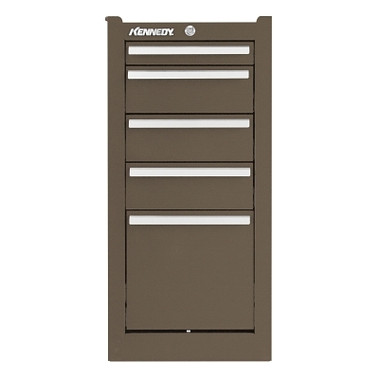Kennedy Hang-On Cabinet, 13-5/8 in W x 20 in D x 29 in H, 5 Drawers, Brown, with Slides (1 EA / EA)