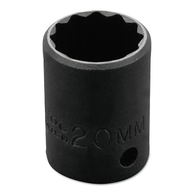 Proto Torqueplus Metric Impact Sockets 1/2 in, 1/2 in Drive, 20 mm, 12 Points (1 EA / EA)