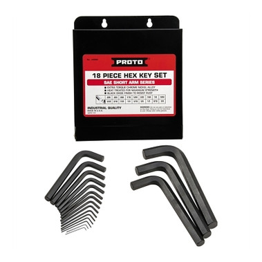 Proto Hex Key Set, 18 Pc, SAE, 2.30 in to 7 in Length (1 ST / ST)