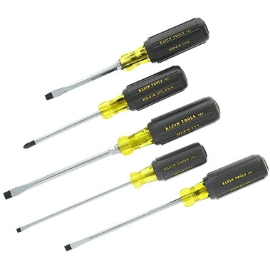 Klein Tools 5 Pc. Cushion-Grip Screwdriver Sets, Phillips; Slotted (1 SET / SET)