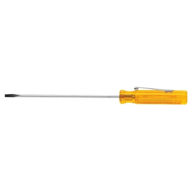 Klein Tools Vaco Pocket-Clip Slotted Cabinet Tip Screwdrivers, 1/8 in, 4 7/16 in Overall L (1 EA / EA)