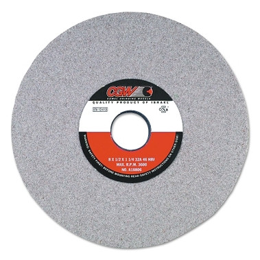 CGW Abrasives Centerless Grinding Wheels, 32A, Type 1, 14 X 1 1/2, 5" Arbor, 46, J (1 EA / EA)