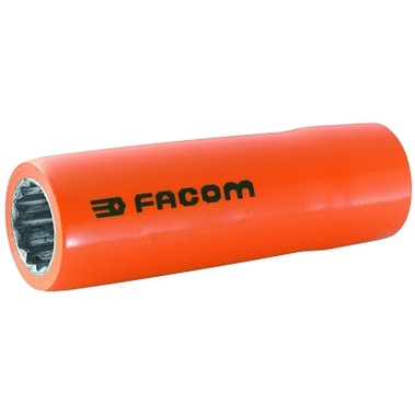 Facom Insulated Deep Sockets, 3/8 in Drive, 18 mm, 12 Points (1 EA / EA)