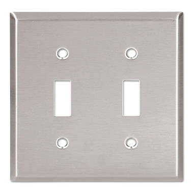 Eaton Crouse-Hinds WALLPLATE 2G TOGGLE RECEPTACLE MID SS (10 EA / PK)