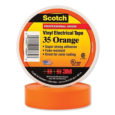 Scotch Vinyl Electrical Color Coding Tape 35, 3/4 in x 66 ft, Orange (1 RL / RL)