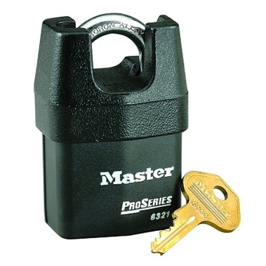 Master Lock Pro Series High Security Padlocks-Solid Iron Shroud, 5/16" Dia, 3/4" L X 7/8" W (6 EA / BX)