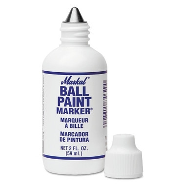 Markal Ball Paint Marker Markers, 1/8 in Tip, Metal Ball Point, White (1 MKR / MKR)