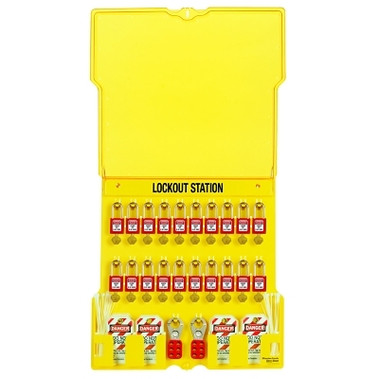 Master Lock Safety Series Lockout Stations with Key Registration Card, 22in, Zenex, 20-Lock (1 EA / EA)