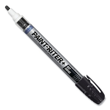 Markal Paint-Riter+ Oily Surface Paint Marker, Black, 1/8 in Tip, Medium (12 EA / PK)