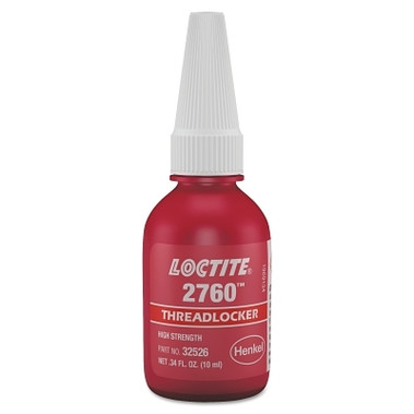 Loctite 2760 Threadlockers, Primerless High Strength, 10 mL, Red (1 BTL / BTL)