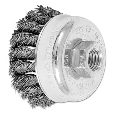 PFerd Mini Knot Cup Brush, 2 3/4 in Dia., 5/8-11 Arbor, .014 in Carbon Steel Wire (5 EA / BOX)